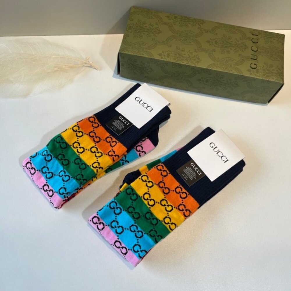 Gucci Colorful Calf-High Cotton Socks - Picture 3 of 6